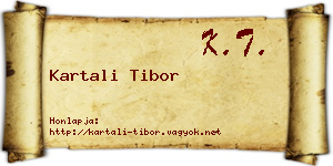 Kartali Tibor névjegykártya
